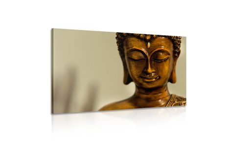WANDBILD BRONZEKOPF VON BUDDHA - BILDER MIT FENG SHUI-MOTIVEN - BILDER