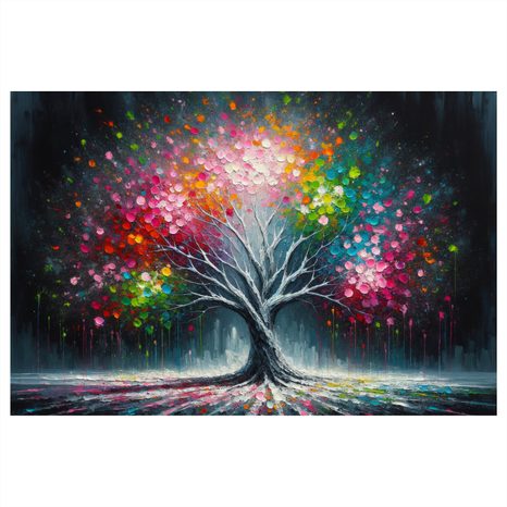 OBRAZ BAREVNÝ STROM ŽIVOTA - OBRAZY STROMY ŽIVOTA - OBRAZY