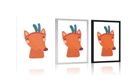 PLAKAT PRIKUPNA LISIČKA S PERESI - ŽIVALI - PLAKATI