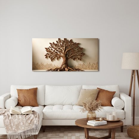 TABLOU ARBORELE VIEȚII ÎN TONURI NATURALE - TABLOURI ARBORII VIEȚII - TABLOURI