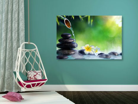 WANDBILD HARMONIE IM ZEN-GARTEN - BILDER MIT FENG SHUI-MOTIVEN - BILDER