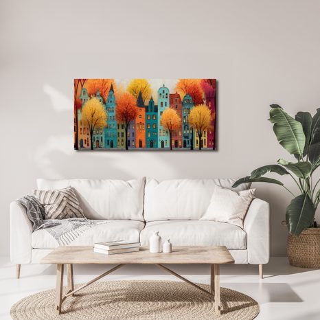 OBRAZ MALEBNÉ DOMY V PODZIMNÍM HÁVU - PICTURES - 🔥 TOTAL SALE 🔥