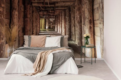 SAMOLEPÍCÍ FOTOTAPETA DŘEVĚNÁ ŠTOL - SAMOLEPÍCÍ TAPETY - TAPETY