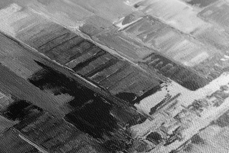 OBRAZ NADMORSKIE MIASTO W WERSJI CZARNO-BIAŁEJ - OBRAZY CZARNO-BIAŁE - OBRAZY