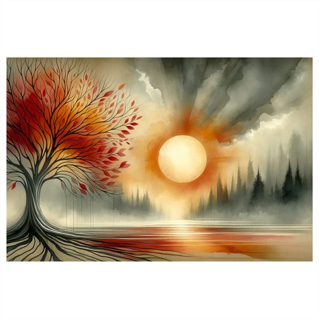OBRAZ STROM ŽIVOTA S PODZIMNÍM SLUNCEM - OBRAZY STROMY ŽIVOTA - OBRAZY