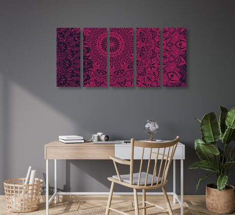 5-DÍLNÝ OBRAZ STYLOVÁ MANDALA - OBRAZY FENG SHUI - OBRAZY