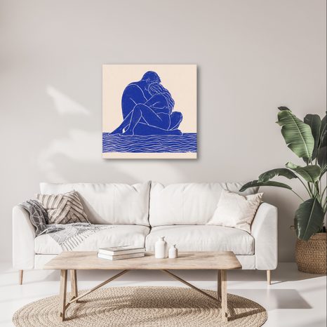 TABLEAU SUR TOILE – UNION TENDRE DE DEUX CORPS - TABLEAUX D'AMOUR - TABLEAUX