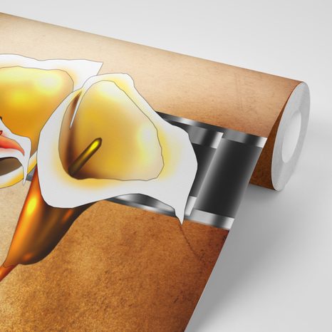 TAPETA ELEGANTNÍ KVĚTINY KALY - ABSTRAKTNÍ TAPETY - TAPETY