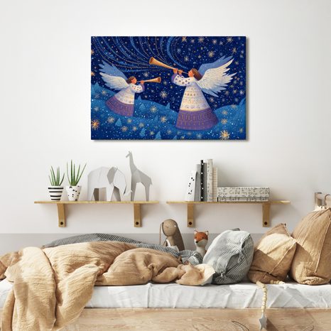 OBRAZ VÁNOČNÍ ANDĚLÉ V ZIMNÍ NOCI - VÁNOČNÍ A ZIMNÍ OBRAZY - OBRAZY