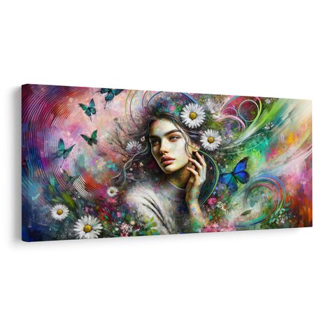 OBRAZ DÍVKA V KVĚTINOVÉM RÁJI - OBRAZY ŽENY - OBRAZY