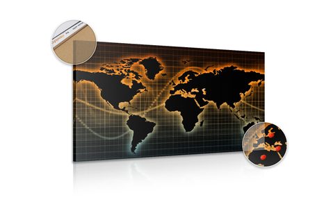 OBRAZ NA KORKU MAPA S ORIGINÁLNÍM POZADÍM - OBRAZY NA KORKU - OBRAZY