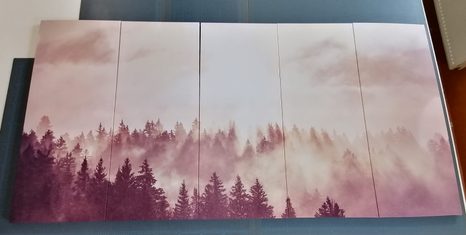 5-RÉSZES KÉP ERDŐ KÖDBEN - TERMÉSZET- ÉS TÁJKÉPEK - KÉPEK