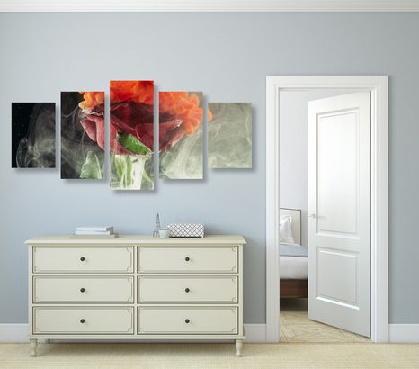 5-DELNA SLIKA VRTNICA Z ABSTRAKTNIMI ELEMENTI - SLIKE ROŽ - SLIKE