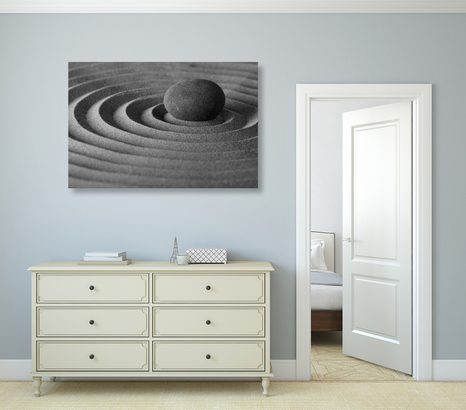 QUADRO SU TELA – PIETRA RILASSANTE IN BIANCO E NERO - STAMPE E QUADRI - 🔥 SVENDITA TOTALE