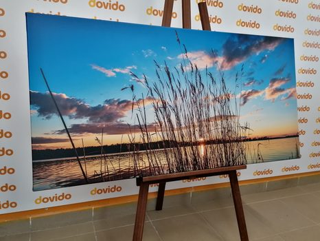 OBRAZ SPOKOJNA RZEKA W POBLIŻU WSI - OBRAZY PRZYRODY I KRAJOBRAZY - OBRAZY