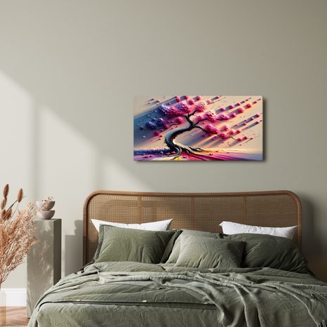 WANDBILD ROSA LEBENSBAUM - BILDER BÄUME DES LEBENS - BILDER