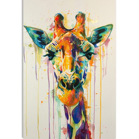 OBRAZ ŽIRAFA S IMITÁCIOU MAĽBY - OBRAZY ZEBRY A ŽIRAFY - OBRAZY