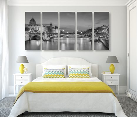 5-RÉSZES KÉP KÁPRÁZATOS PÁRIZS LÁTKÉPE - VÁROST ÁBRÁZOLÓ KÉPEK - KÉPEK