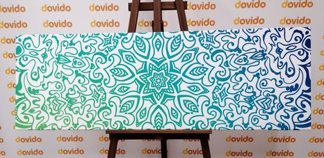 OBRAZ MODROZELENÁ MANDALA - OBRAZY FENG SHUI - OBRAZY