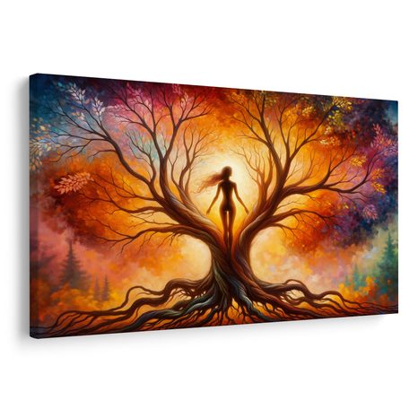 WANDBILD FRAU IM BAUM DES LEBENS - BILDER BÄUME DES LEBENS - BILDER