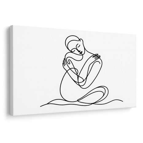 WANDBILD ABSTRAKTE UMARMUNG IN LINIE - WANDBILDER FRAUEN - BILDER