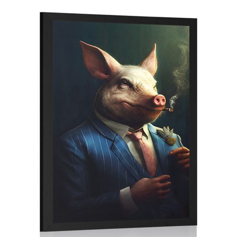 POSTER GANGSTER ANIMAL PORC - GANGSTERI ANIMALI - POSTERE