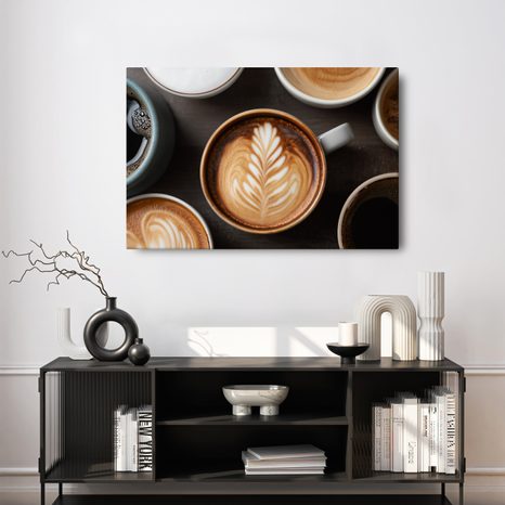 OBRAZ KÁVOVÉ UMĚNÍ S LATTÉ - OBRAZY JÍDLA A NÁPOJE - OBRAZY
