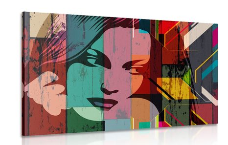 WANDBILD FRAUENPORTRÄT AUF BUNTEM HINTERGRUND - POP-ART-BILDER - BILDER