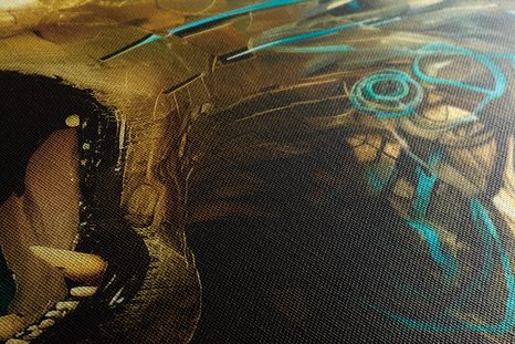 QUADRO SU TELA – LUPO BLU-ORO - QUADRI I DOMINATORI DEL REGNO ANIMALE - STAMPE E QUADRI