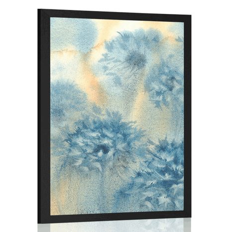 POSTER BLUE DANDELION IN WATERCOLOR DESIGN - FLOWERS - POSTERS