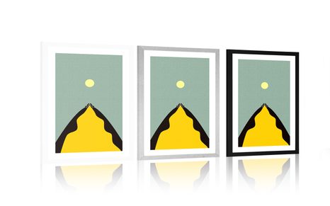 PLAGÁT S PASPARTOU ABSTRAKTNÝ VRCHOL KOPCA - MOTÍVY Z NAŠEJ DIELNE - PLAGÁTY