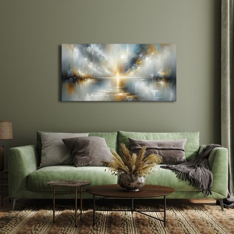 OBRAZ SLUNEČNÍ SVIT NAD JEZEREM - ABSTRAKTNÍ OBRAZY - OBRAZY