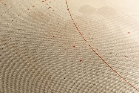 OBRAZ KRUHY A LÍNIE PEACH FUZZ - OBRAZY ABSTRAKTNÉ TVARY - OBRAZY