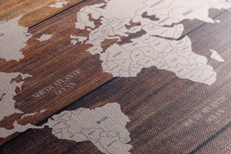 TABLOU HARTA DECENTĂ CU FUNDALUL DE LEMN - TABLOURI CU HĂRȚI - TABLOURI