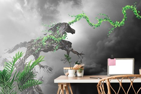 SELBSTKLEBENDE TAPETE PFERD IM EINZIGARTIGEN DESIGN - SELBSTKLEBENDE TAPETEN - TAPETEN