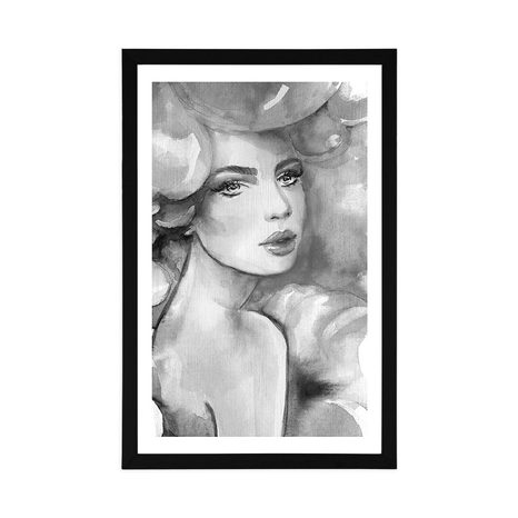 POSTER – GRAZIA DELLA DONNA IN BIANCO E NERO - NERO E BIANCO - POSTER