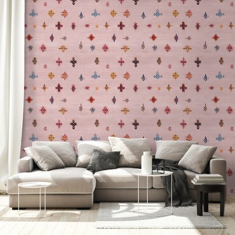 SAMOLEPÍCÍ TAPETA PASTELOVÉ ETNO VZORY - VZOROVANÉ TAPETY - TAPETY