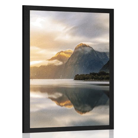 AFFICHE LEVER DE SOLEIL FASCINANT DANS LES MONTAGNES - NATURE - AFFICHES