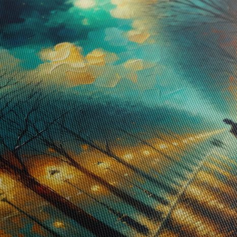 OBRAZ ROMANTICKÁ ULICE S POULIČNÍMI LAMPAMI - OBRAZY MĚSTA - OBRAZY