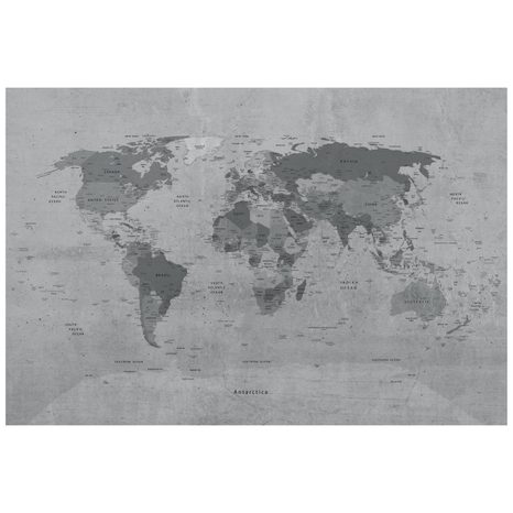 SAMOLEPILNA TAPETA ZEMLJEVID SVETA V SIVI IZVEDBI - TAPETE ZEMLJEVIDI - TAPETE