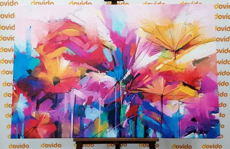 WANDBILD ABSTRAKTE BUNTE BLUMEN - ABSTRAKTE BILDER - BILDER