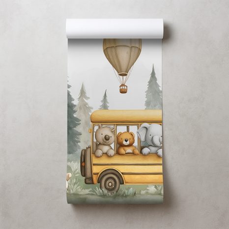 TAPETA ZVÍŘÁTKA NA VÝLETĚ V LESE - DĚTSKÉ TAPETY - TAPETY