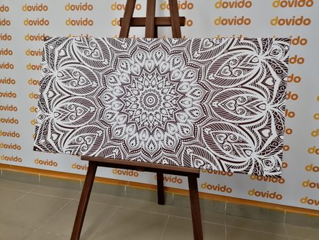 OBRAZ MANDALA HARMONIE NA HNĚDÉM POZADÍ - OBRAZY FENG SHUI - OBRAZY