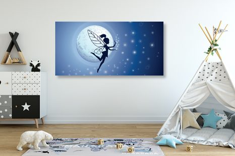 OBRAZ VÍLA V ÚPLŇKU MĚSÍCE - DĚTSKÉ OBRAZY - OBRAZY