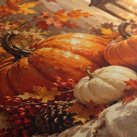 QUADRO SU TELA – ZUCCHE AUTUNNALI E LANTERNA CALDA - QUADRI HALLOWEEN E HORROR - STAMPE E QUADRI