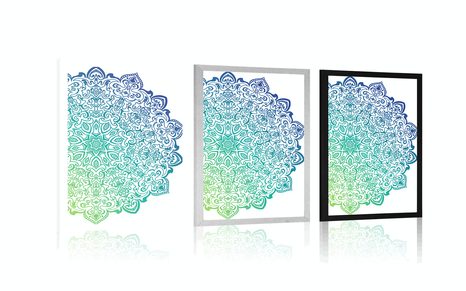 PLAKÁT MODROZELENÁ MANDALA - FENG SHUI - PLAKÁTY