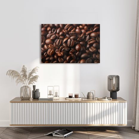 WANDBILD KAFFEEBOHNEN IM DETAIL - BILDER VON ESSEN UND GETRÄNKEN - BILDER