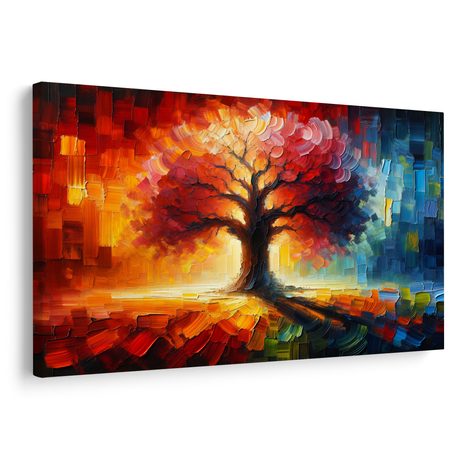 WANDBILD BAUM DES LEBENS IN REGENBOGENFARBEN - BILDER BÄUME DES LEBENS - BILDER