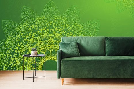 ΑΥΤΟΚΌΛΛΗΤΗ ΤΑΠΕΤΣΑΡΊΑ ΜΟΝΤΈΡΝΑ ΣΤΟΙΧΕΊΑ ΜΙΑΣ ΜΆΝΤΑΛΑΣ ΣΕ ΠΡΆΣΙΝΟ ΧΡΏΜΑ - ΑΥΤΟΚΌΛΛΗΤΕΣ ΤΑΠΕΤΣΑΡΊΕΣ - ΤΑΠΕΤΣΑΡΊΕΣ