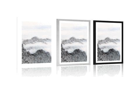 POSTER WITH MOUNT TRADITIONAL CHINESE LANDSCAPE PAINTING - NATURE - POSTERS